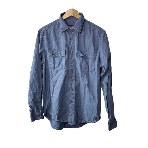 Eddie Bauer Blue Long Sleeve Button Down Shirt 100% Cotton Men's Medium - Picture 1 of 6
